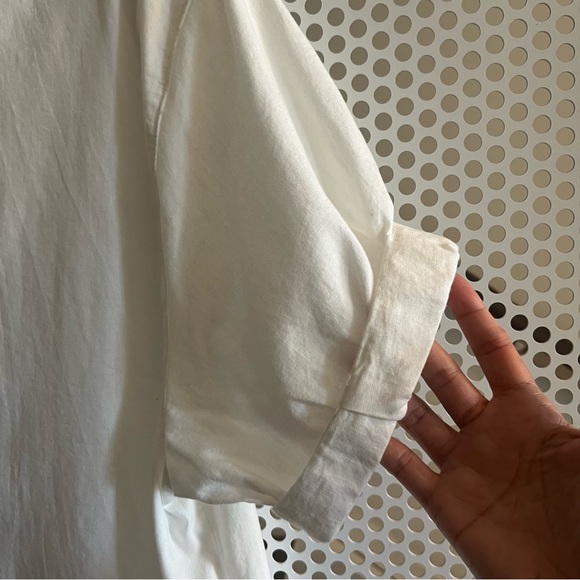 Aritzia Denim Forum The Jane Shirt Button Down Size Small White Cotton Chambray - Picture 4 of 12